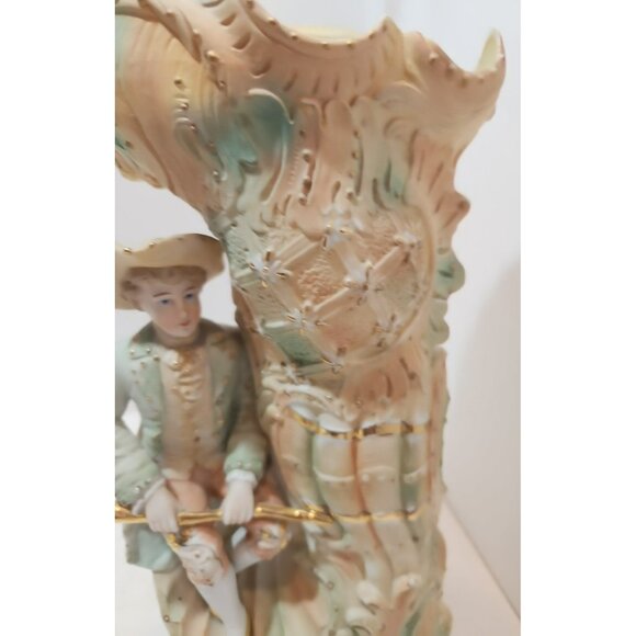 Antique 19th Century French Bisque Porcelain Victorian Man Spill Vase Figurine - Picture 14 of 16